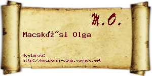 Macskási Olga névjegykártya