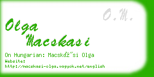 olga macskasi business card